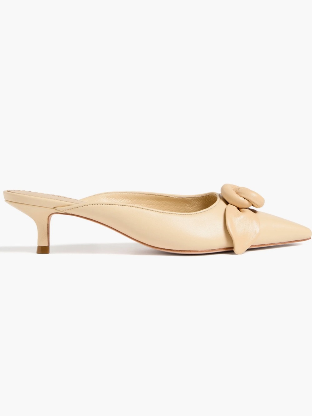 NEW Cinq à Sept Layla Knotted Rose Mule in Ivory - Picture 2 of 13